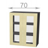 Casarredo Capri W7092G, kuchynská vysoká vitrína š.70, korpus dub Sonoma, dvierka grafit