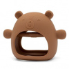 New Baby silikon hryzátko na ruku macko karamelovo hnedá