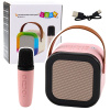mamido Bezdrôtový karaoke reproduktor s mikrofónom K12 RGB Bluetooth ružový