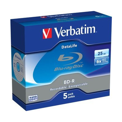 Blu-ray BD-R SL Verbatim Datalife 25GB 6x jewel box, 5ks/pack NON-ID