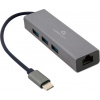 Gembird adaptér USB-C (M) na Gigabit LAN (F) + 3x USB 3.1 hub A-CMU3-LAN-01