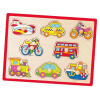 Detské drevené puzzle s úchytmi Viga Vozidlá - Multicolor