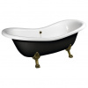 Polysan Charleston Voľne stojaca vaňa 188x80x71 cm, čierna/biela - nohy bronz 72960