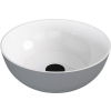 Polysan BANERA ROUND umyvadlo na desku, litý mramor, průměr 39cm, bílá/šedá mat