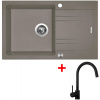Sinks Linea 780 XC Truffle + Vitalia, čierna, matná