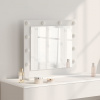zahrada-XL Zrkadlo s LED svetlami Biela 60x55x18 cm 868285