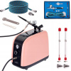 Airbrush set: Kompresor HSENG HS-386 - RUŽOVÝ + AIRBRUSH FENGDA BD-130K
