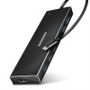 AXAGON HUE-F7C, 7x USB 3.2 Gen 1 ALU FLAT CHARGING hub, micro USB napájací konektor, kábel USB-A 30cm HUE-F7C