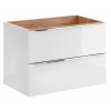 Comad Capri White skrinka 80x46x57 cm závesná kúpeľňová skrinka pod umývadlo biela-dub CAPRI WHITE 821B FSC