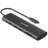Swissten usb-c húb 7-in-1 (usb-c 100w, hdmi 4k, 1x usb-a 3.0, 2x usb-a 2.0, sd, micro sd) aluminium
