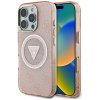 Guess - IML Metal Glitter 4G Circle Triangle MagSafe obal na iPhone 16 Pro - ružový KF2347808