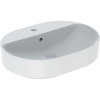 GEBERIT VariForm elipsovité umývadlo na dosku s otvorom, s prepadom, 600 x 450 mm, biela, 500.777.01.2