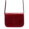 Kožená malá dámska crossbody kabelka tmavo červená