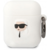 Puzdro na slúchadlá Karl Lagerfeld 3D Logo NFT Karl Head Silikónové Puzdro pre Airpods 1/2 White (KLA2RUNIKH)