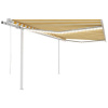 Automatická markíza, LED a senzor vetra 4,5x3,5 m, žltá/biela-ForU-3070053