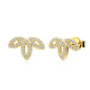 Náušnice list SAVICKI: zlaté, diamanty - SAVE79197 Y S