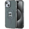 Karl Lagerfeld IML Karl Head Metal Frame MagSafe Zadní Kryt pro iPhone 15 Black KLHMP15SHLSKIK