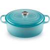 Le Creuset - Liatinový hrniec oválny s pokrievkou 31 cm/6,3 l karibsky modrý