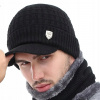 Zimná čiapka so strechou 00001 hnedá, čierna, námornícka modrá, šedá. Universal (Zimná čiapka TW Men's Winter s strechou 4 farby)