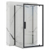 Rea Rapid Swing, 3-stenový sprchovací kút 90 (dvere) x 100 (stena) x 195 cm, 6mm číre sklo, čierny profil, KPL-009954