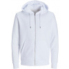 JACK & JONES 3907 / Unisex mikina na zips - white XXXL