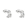 Strieborné náušnice pecka s kryštálmi Swarovski biela kocka 31253.1