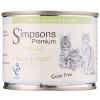 Simpsons Premium Cat Turkey, Duck & Rabbit - bezobilné mokré krmivo pre mačky, morky, kačice a králiky - 200 g
