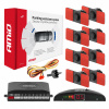 AMiO LED sada spätných parkovacích senzorov, 8 senzorov, čierna, interná, 16,5 mm, amio-02256