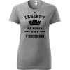 Sivé dámske tričko Legendy sa rodia v decembri - darček k 70 narodeninám pre ženu XS