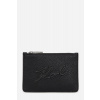 PÚZDRO NA PLATOBNÉ KARTY KARL LAGERFELD K/SKUARE ZIP CARDHOLDER GRAINY BLACK