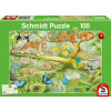 Schmidt - Puzzle Zvieratá v džungli - 100 dielov