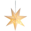 Dekorácia MagicHome Vianoce, Hviezda, papier, 10 LED teplá biela, 2xAA, jednoduché svietenie, 40 cm