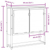 vidaXL Kúpeľňová skrinka so zrkadlom hnedý dub 60x16x60cm komp. drevo - Hnedá - 135920-82351