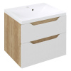 Sapho WAVE umývadlová skrinka 60x65x47,8cm, biela/dub Alabama