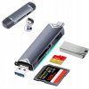 ČÍTAČKA KARIET USB C 5v1 PLUG PLAY RÝCHLY PRENOS PRE SD MICROSD TF