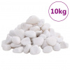 vidaXL Leštené kamienky 10 kg biele 2-5 cm - Biela - 258768-275345