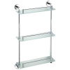 SAPHO XR608 X-Round E sklenená polička trojitá s hrazdou 38 x 67,5 x 13 cm