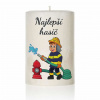 Dekoračná palmová sviečka - Najlepší hasič 3 - Valec - 20cm / 7,5 cm - 800g