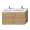 JIKA Skříňka pod dvojumyvadlo 1300 mm, 2-4 zásuvky Varianta: Dub - H40J4274025191 4 zásuvky