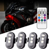 4x VÝSTRAŽNÁ LAMPA SVETLICA MAJÁK STROBOSKOP 8 Farieb LED S Diaľkovým Ovládaním