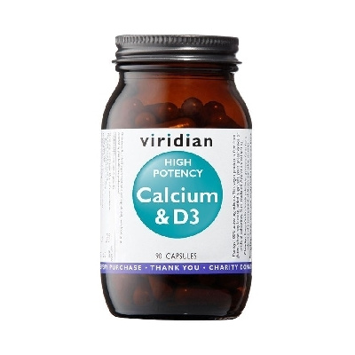 Viridian High Potency Calcium a D3 Vápnik s vitamínom D3 90 kapsúl