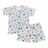 Bellatex Pyžamo krátký rukáv, krátké kalhoty Medvídek Modrá,Béžová,Bílá rozměr 120
