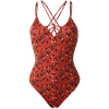 O'Neill PW SUNSET SWIMSUIT červená,čierna,béžová Dámske jednodielne plavky 34