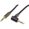 PremiumCord HQ stíněný kabel stereo Jack 3.5mm - Jack 3.5mm zahnutý 90° 3m kjqmm3-90