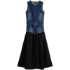 Desigual Dlhé šaty VEST_POPLIN 25WWVD03 Modrá