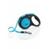 Vodítko FLEXI Neon M opasok 5m/25kg čierna/modrá NEW