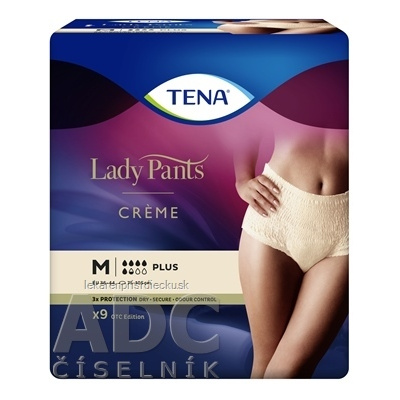 TENA Lady Pants Creme M dámske naťahovacie inkontinenčné nohavičky, krémové 1x9 ks