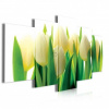 Obraz na plátne viacdielny - OB4066 - Žlto biele tulipány 100cm x 50cm - S19