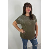 Oversize tričko s kamienkami Farba: Oliva, Veľkosť: SIZE PLUS
