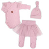 Baby Nellys Rebrovaná rastúca súprava 3D Lux Sweet Angel púdrovo ružová